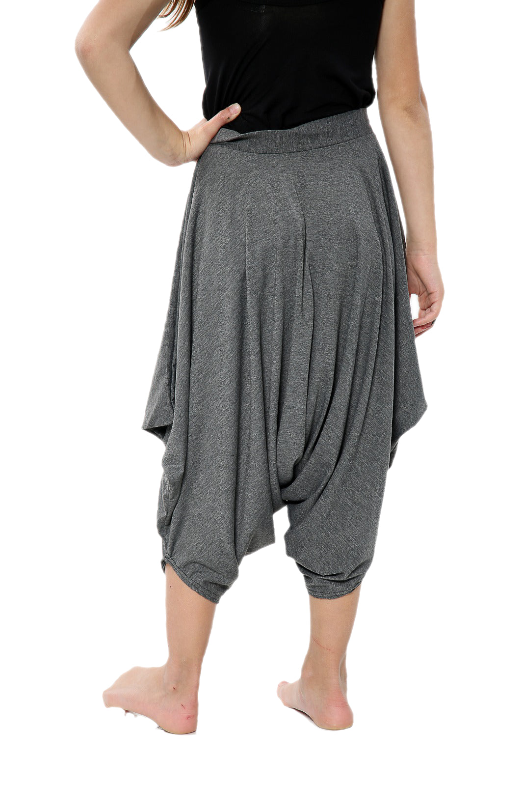 Girls Draping Romper Skirt - Charcoal