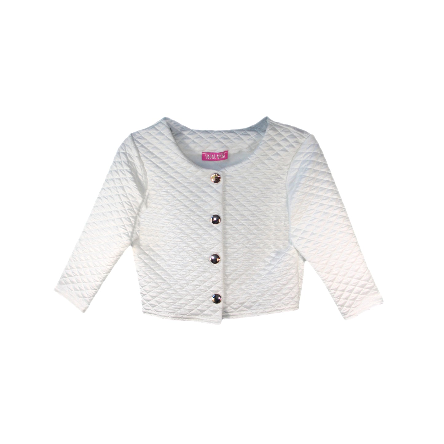 Girls Padded Bolero Quilted Jacket - Cream