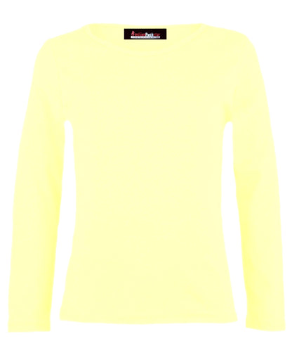 Girls Basic Long Sleeve Tops - Cream