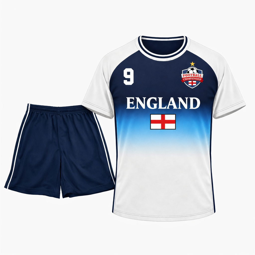 Kids England Football Kit T-Shirts & Shorts Set Outfit Gift