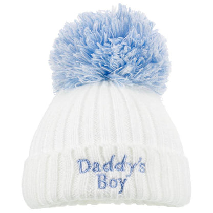 Baby Knitted Pom Pom Hat Boy Girl Winter Bobble Mummy Daddy Prince Princess 0-12