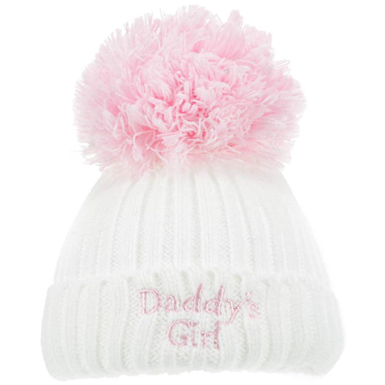 Baby Knitted Pom Pom Hat Boy Girl Winter Bobble Mummy Daddy Prince Princess 0-12