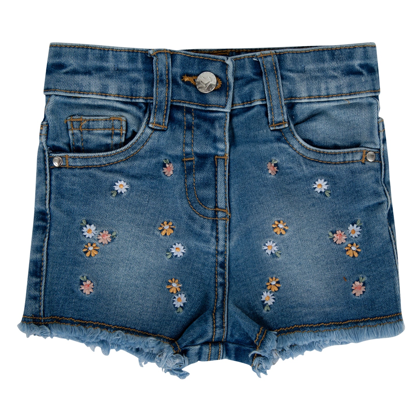 Girls Denim Flower Shorts