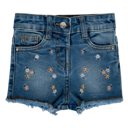 Girls Denim Flower Shorts
