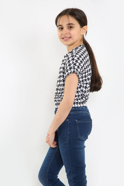 Girls Batwing Neon Crop Top T-Shirt