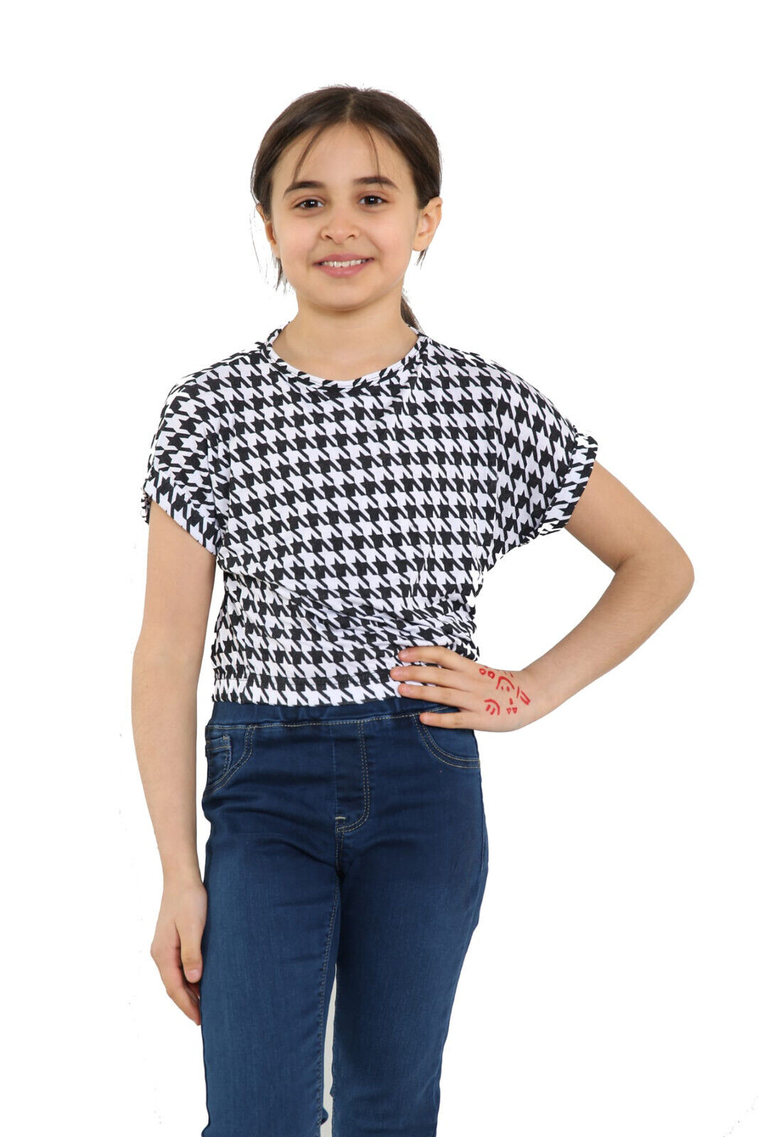 Girls Batwing Neon Crop Top T-Shirt