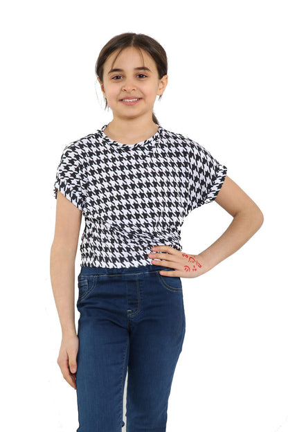 Girls Batwing Neon Crop Top T-Shirt