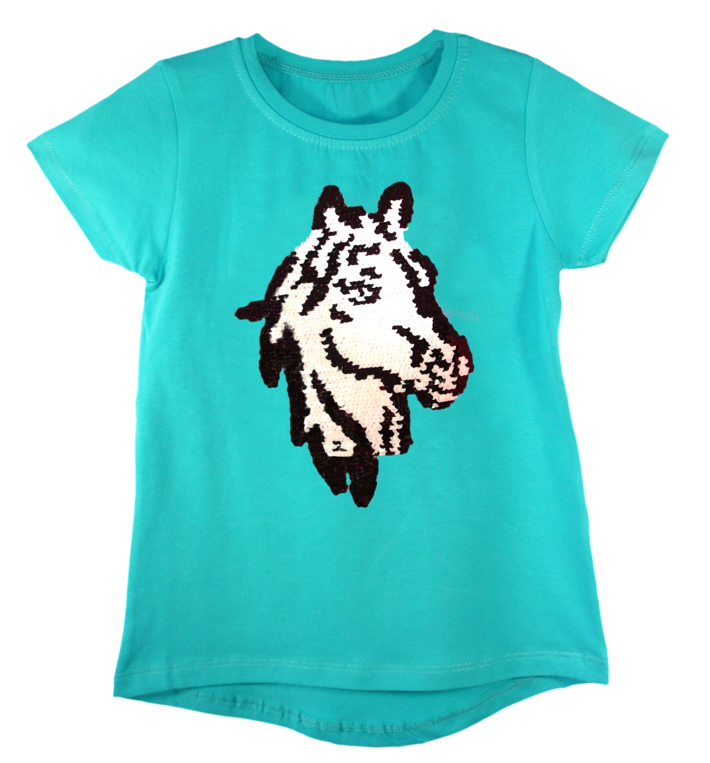 Girls Shiny Sequin Face T-Shirt