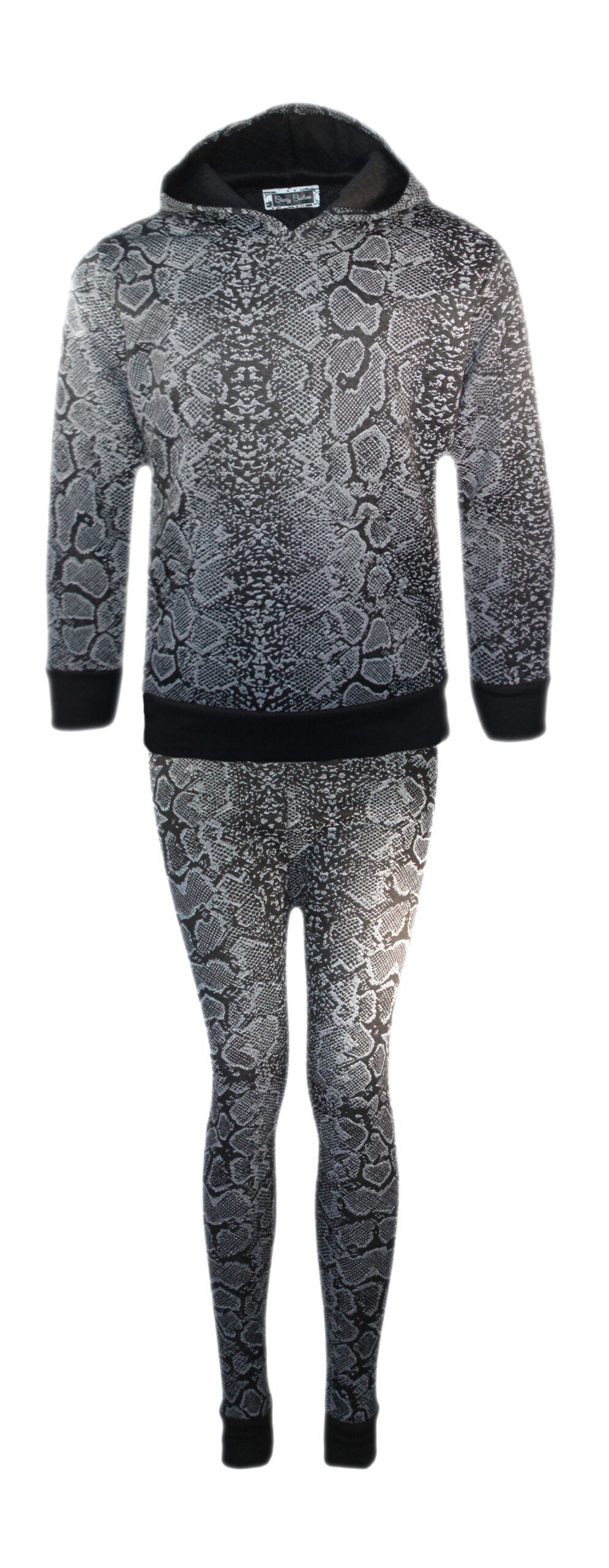 Girls Snake Print Tracksuit Hoodie & Leggings Set