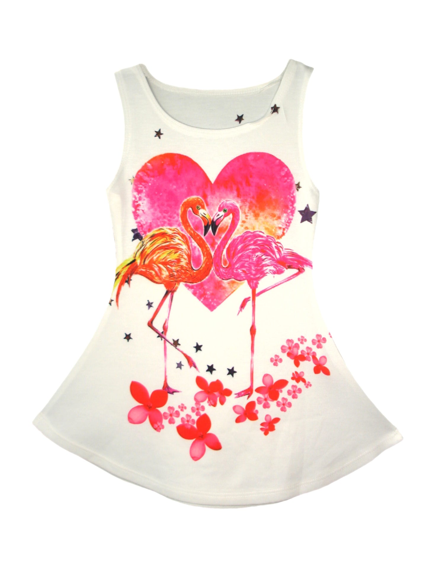 Girls Unicorn Summer Swing Dress - Flamingo