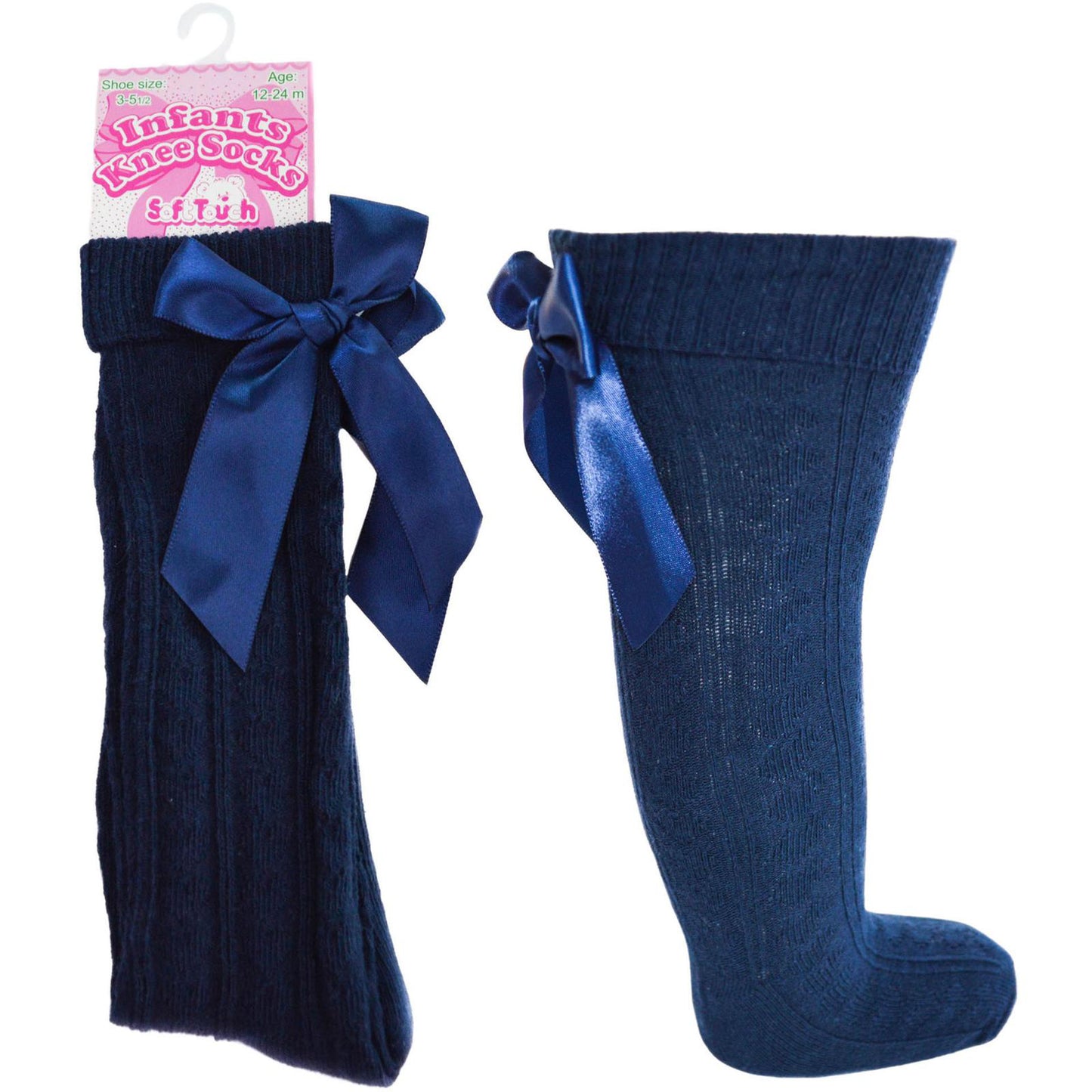 Girls Bow Ribbon Knee Socks