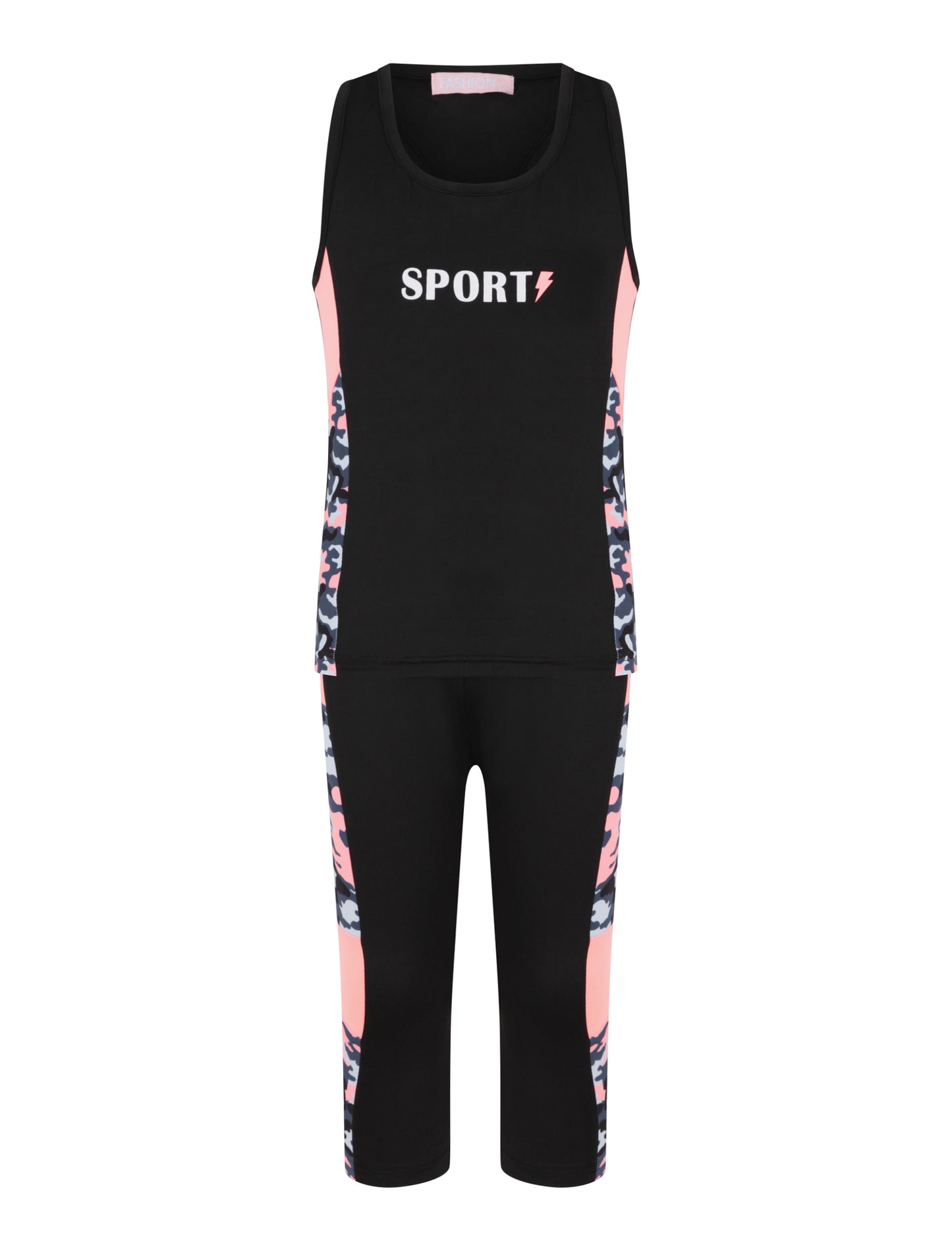 Girls Sports Vest Set - Black