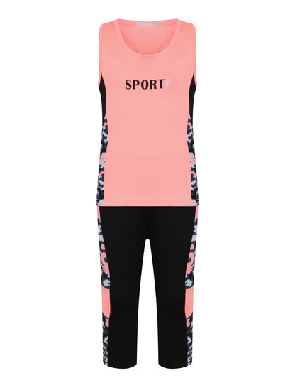 Girls Sports Vest Set - Pink