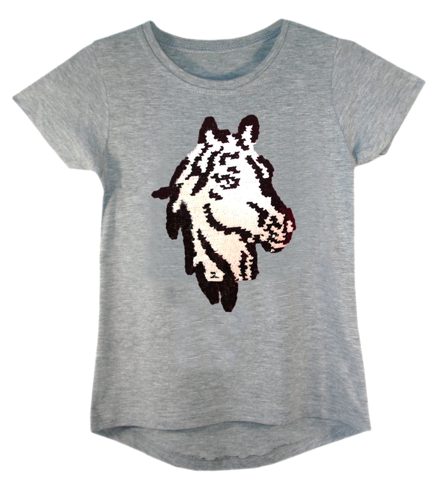 Girls Shiny Sequin Face T-Shirt