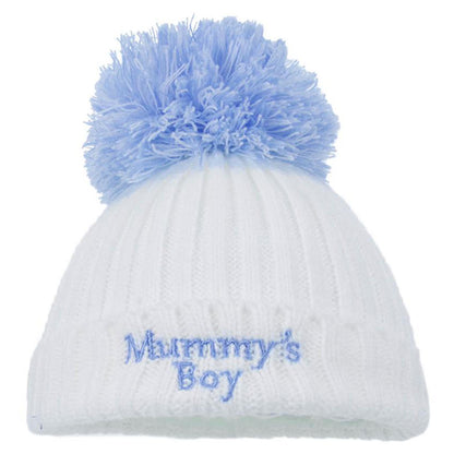 Baby Knitted Pom Pom Hat Boy Girl Winter Bobble Mummy Daddy Prince Princess 0-12