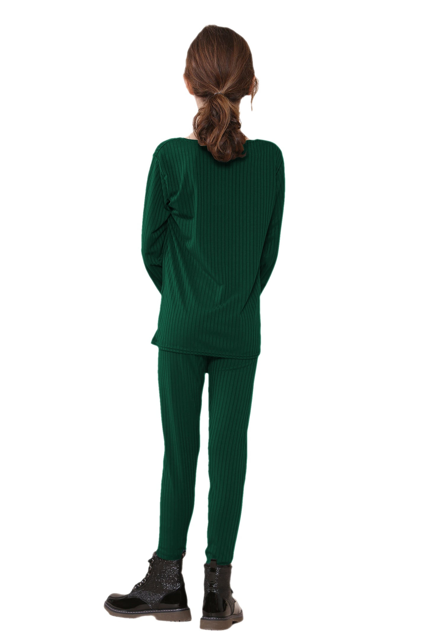 Girls Ribbed Tracksuit Loungewear Outfits