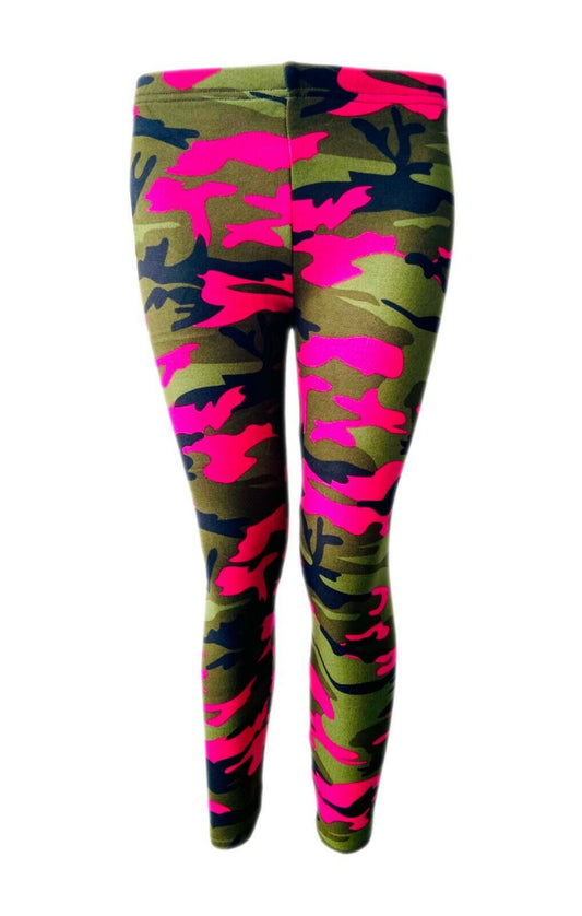 Girls Fleece Lined  Camouflage Pants