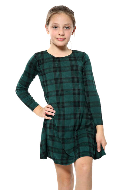 Girls Tartan Swing Dress