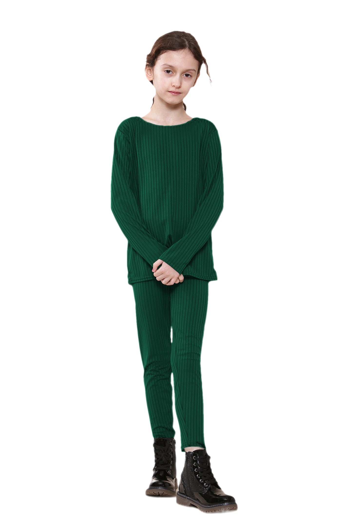 Girls Ribbed Tracksuit Loungewear Outfits