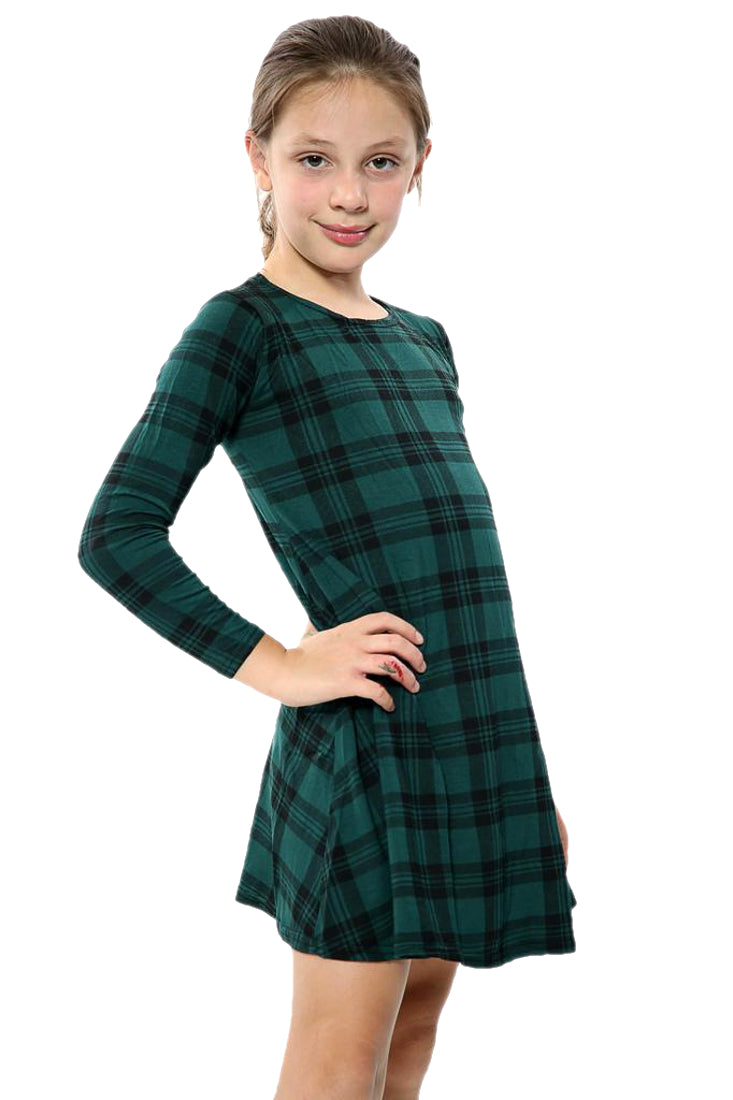 Girls Tartan Swing Dress