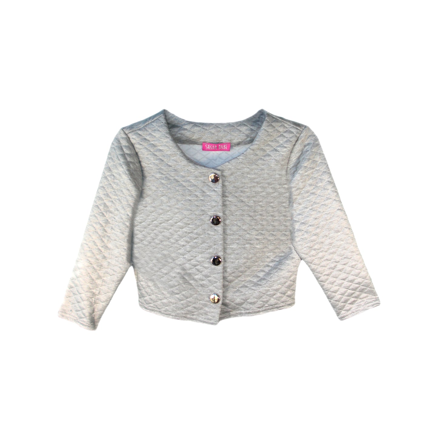 Girls Padded Bolero Quilted Jacket - Grey
