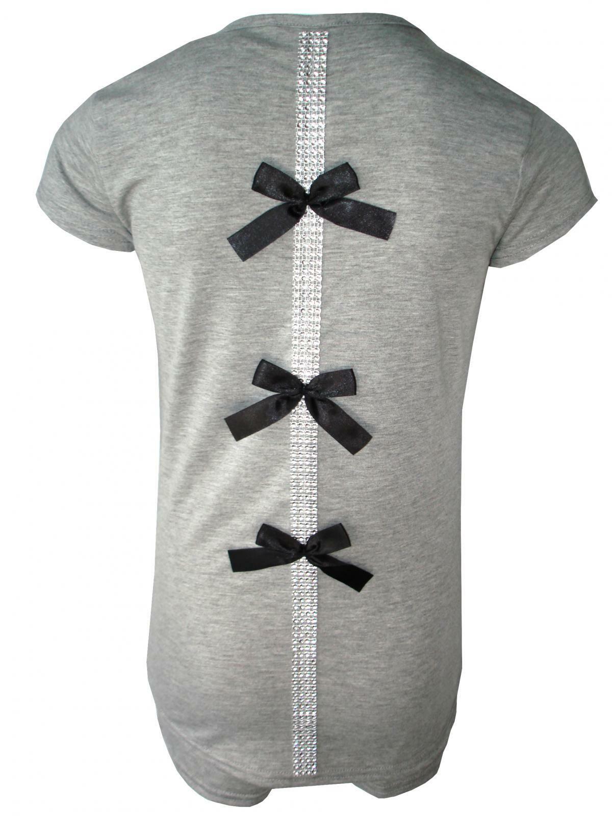 Girls Pyjama Shorts Set With Back Bow And Diamante Strip