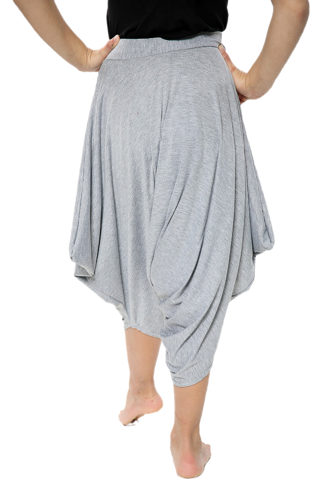 Girls Draping Romper Skirt - Grey