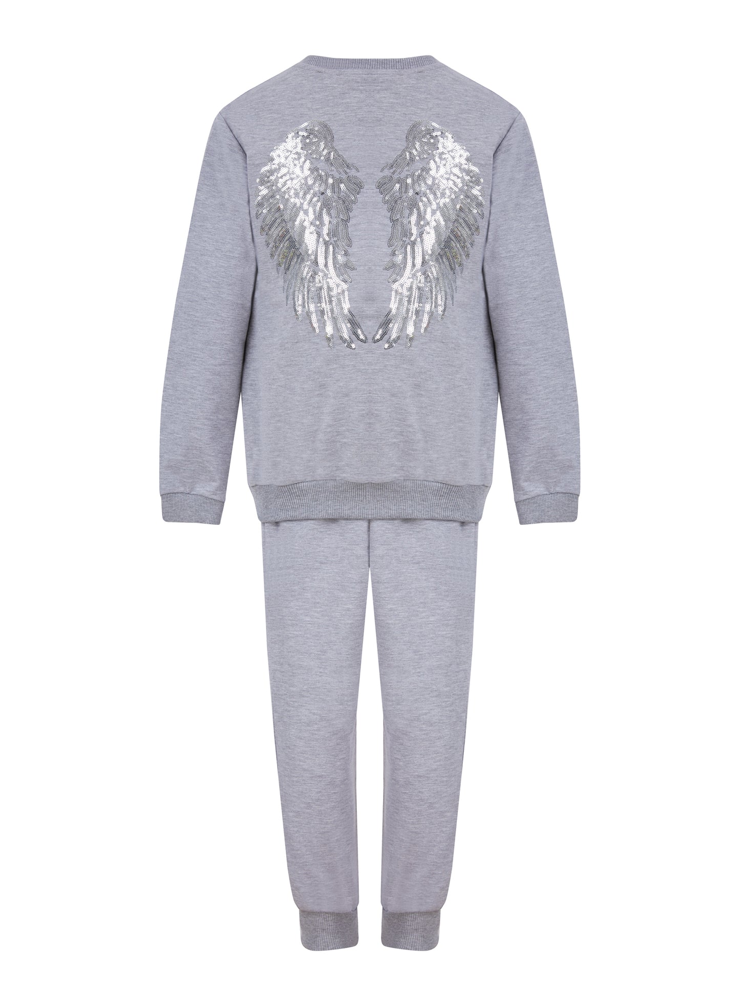 Girls Angel Wings Sequins Tracksuit