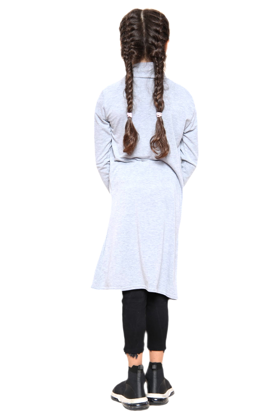 Girls Long Boyfriend Cardigan - Grey