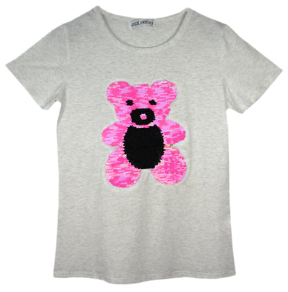 Girls Animal Sequin T-Shirts