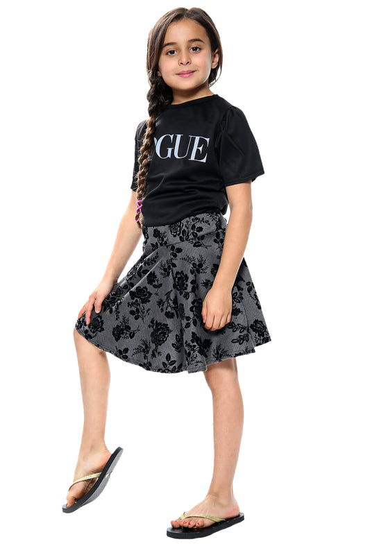 Girls Floral Skater Skirt