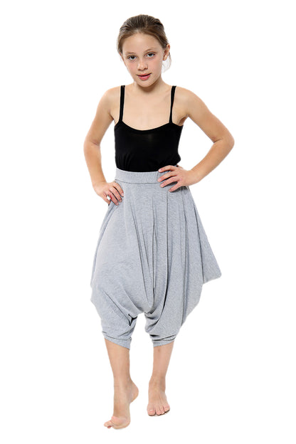 Girls Draping Romper Skirt - Grey