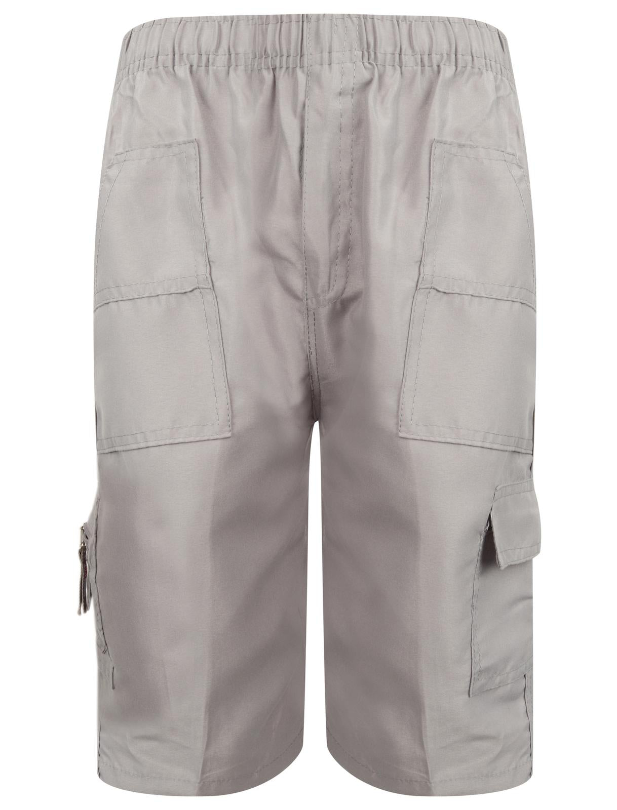 Boys Summer Patterned Shorts - Grey Plain