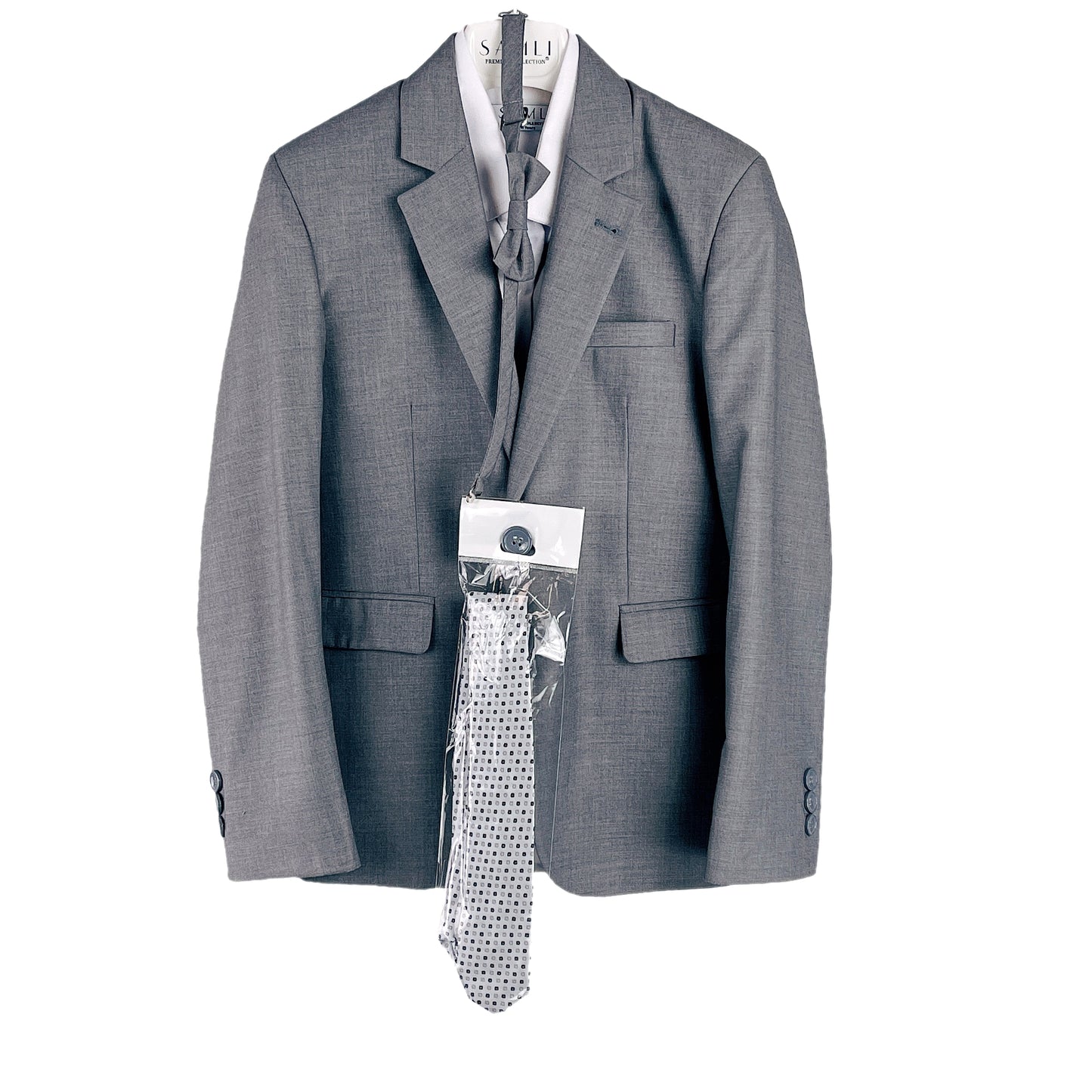 Boys Formal 7 Piece Wedding Suits - Grey