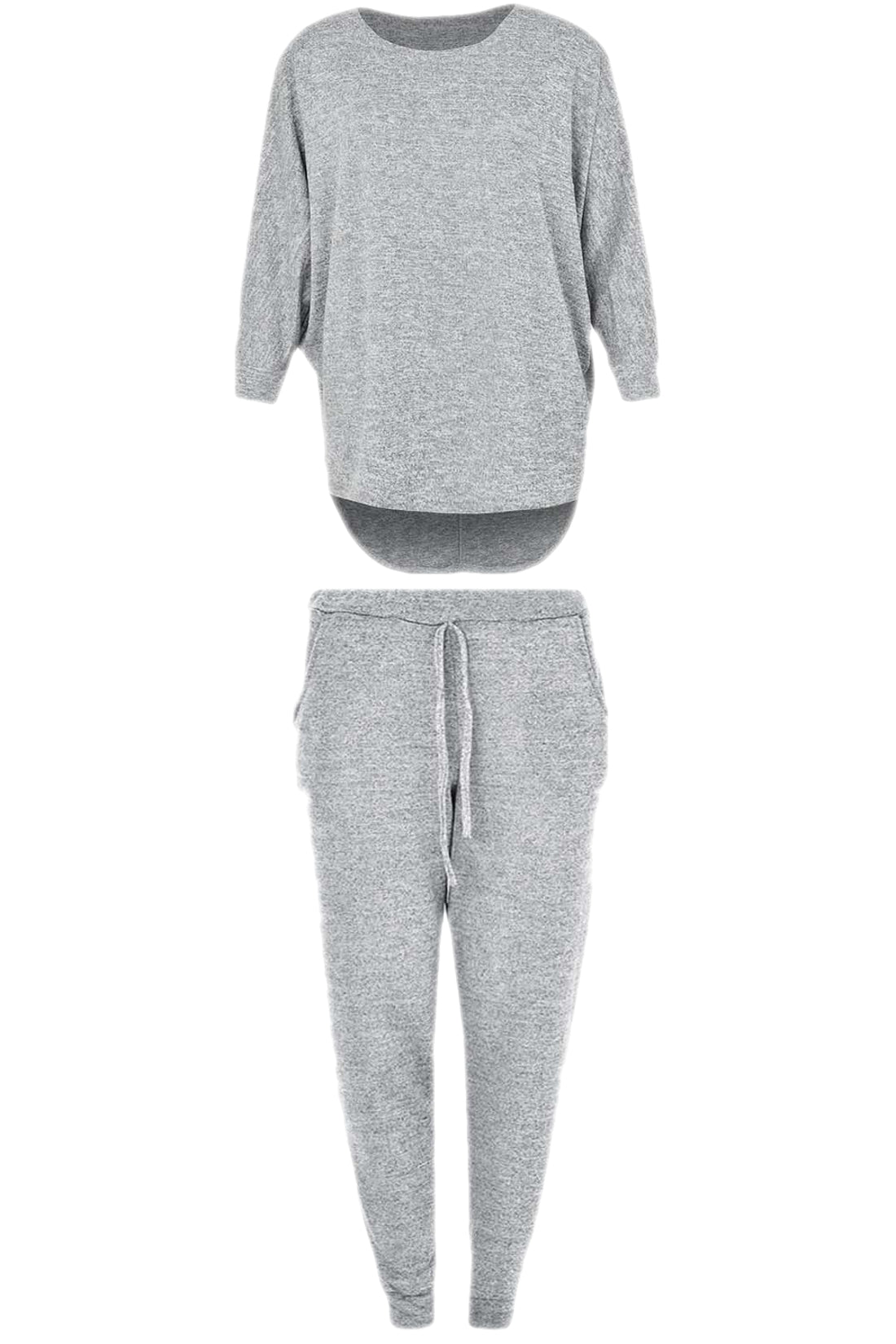 Girls High Low Loungewear Tracksuit - Grey