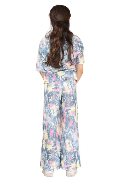Girls Tie Dye Pyjamas T-Shirt and Trouser Set