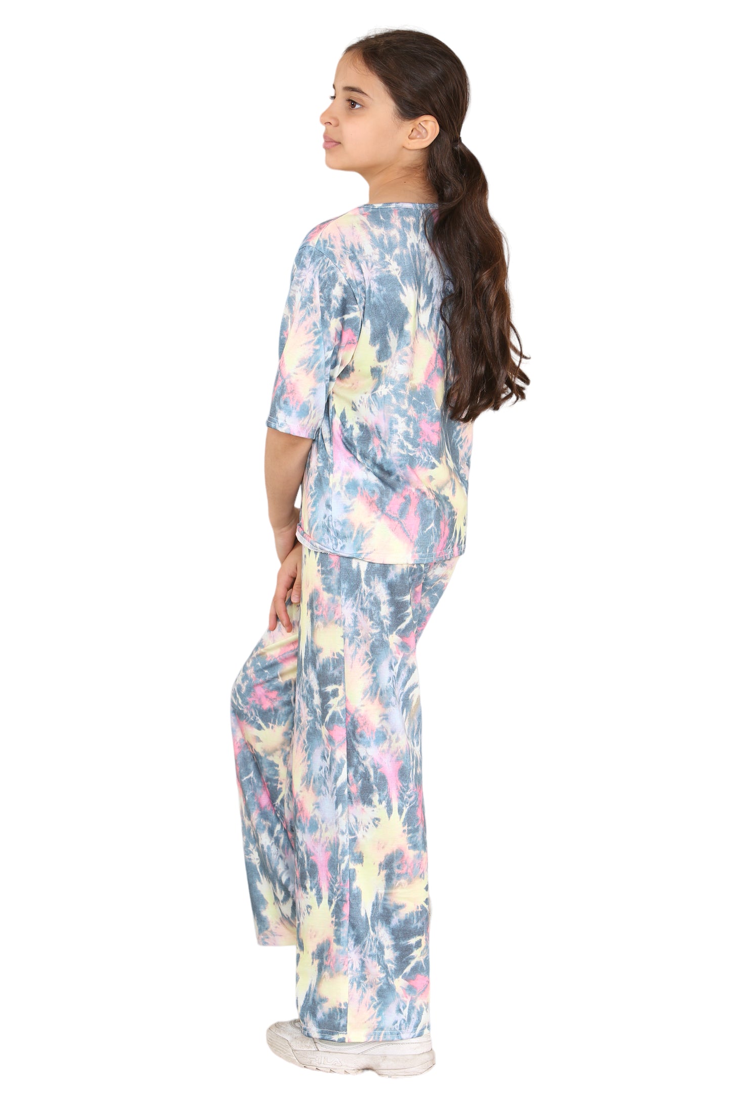 Girls Tie Dye Pyjamas T-Shirt and Trouser Set