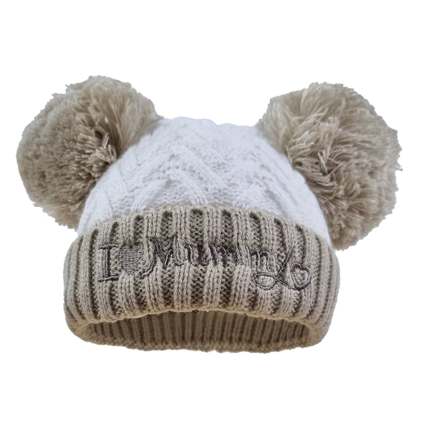 Gum & Berries Baby Girl/Boy Woven Ribbed Bobble Beanie Hat Pompom Winter Cap Newborn - 12M