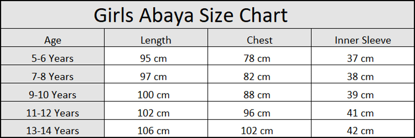 Girls Black Abaya Maxi Dress