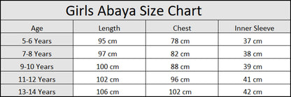 Girls Black Abaya Maxi Dress