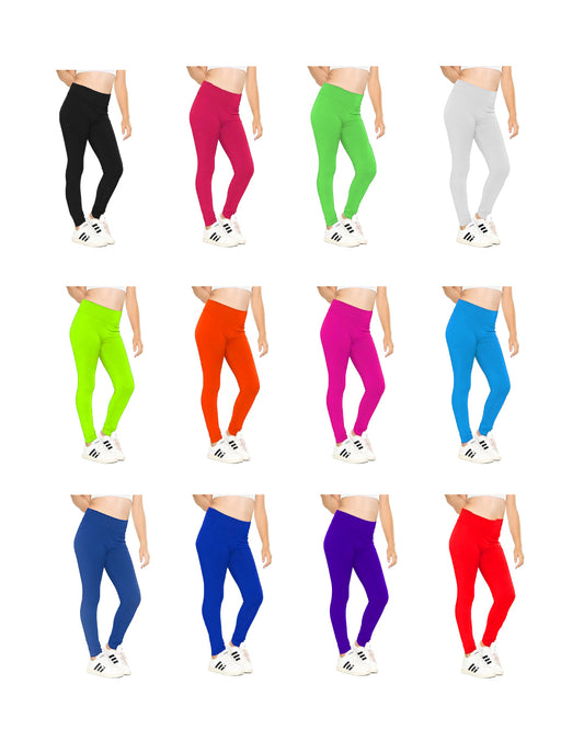Girls High Waist Legging for Dance Outfit Gymanstic Stretch Pants Age 5 to 13 years