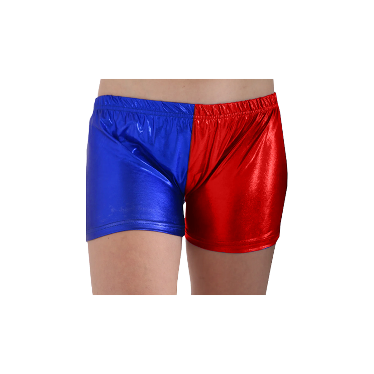 Girls Harley Quinn Vest Crop Top and Hot Pants / Leggings Set Red Blue 3-14 years