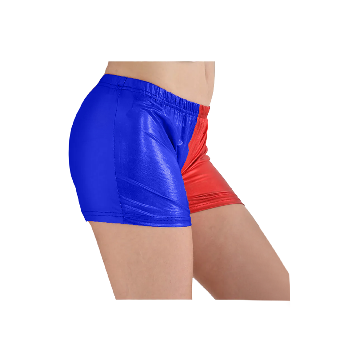 Girls Harley Quinn Vest Crop Top and Hot Pants / Leggings Set Red Blue 3-14 years