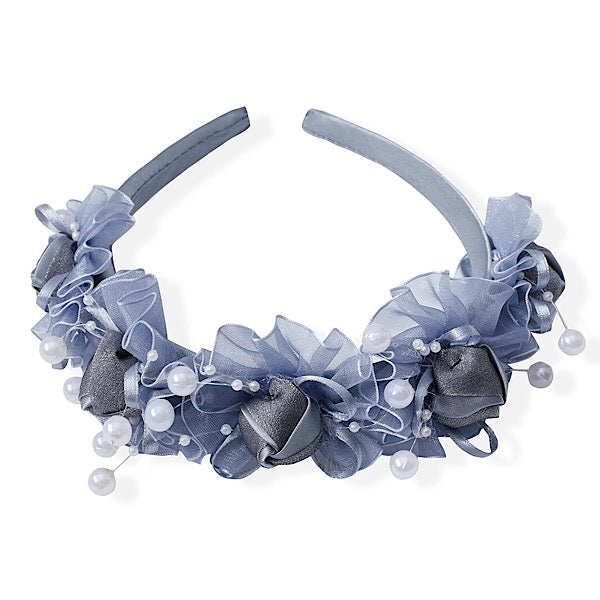 Organza Beaded Rosebud Headband
