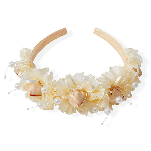 Organza Beaded Rosebud Headband