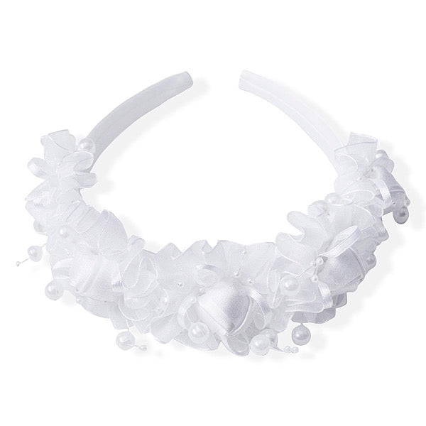 Organza Beaded Rosebud Headband