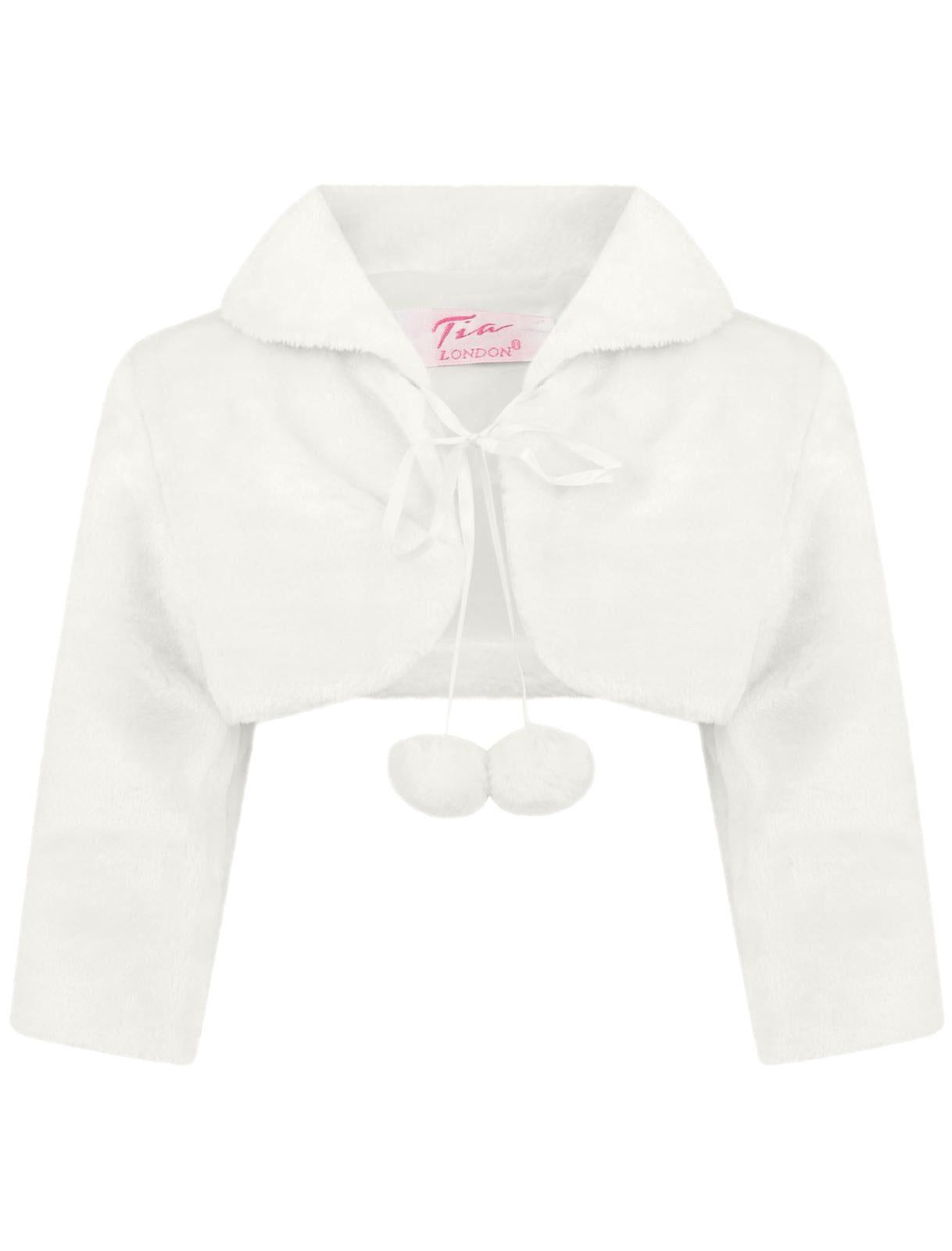 Girls Fur Pom Pom Bolero