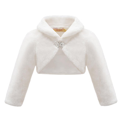 Girls Bolero Bridesmaid Tippet Wrap Stole Shrug Kids 3 - 13 Years - Long Sleeve