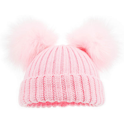 Baby Knitted Pom Pom Hat Boy Girl Winter Bobble Mummy Daddy Prince Princess 0-12