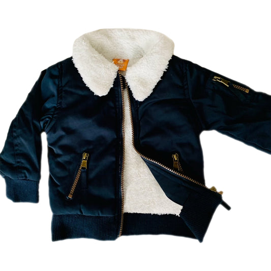 Boys Fleece Lined Borg Collar Jacket